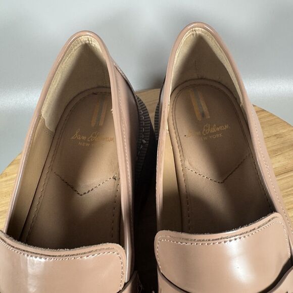 SAM EDELMAN Nude Laurs Lug Sole Loafers‎ Platform Shoes Womens 11 M - Picture 7 of 8